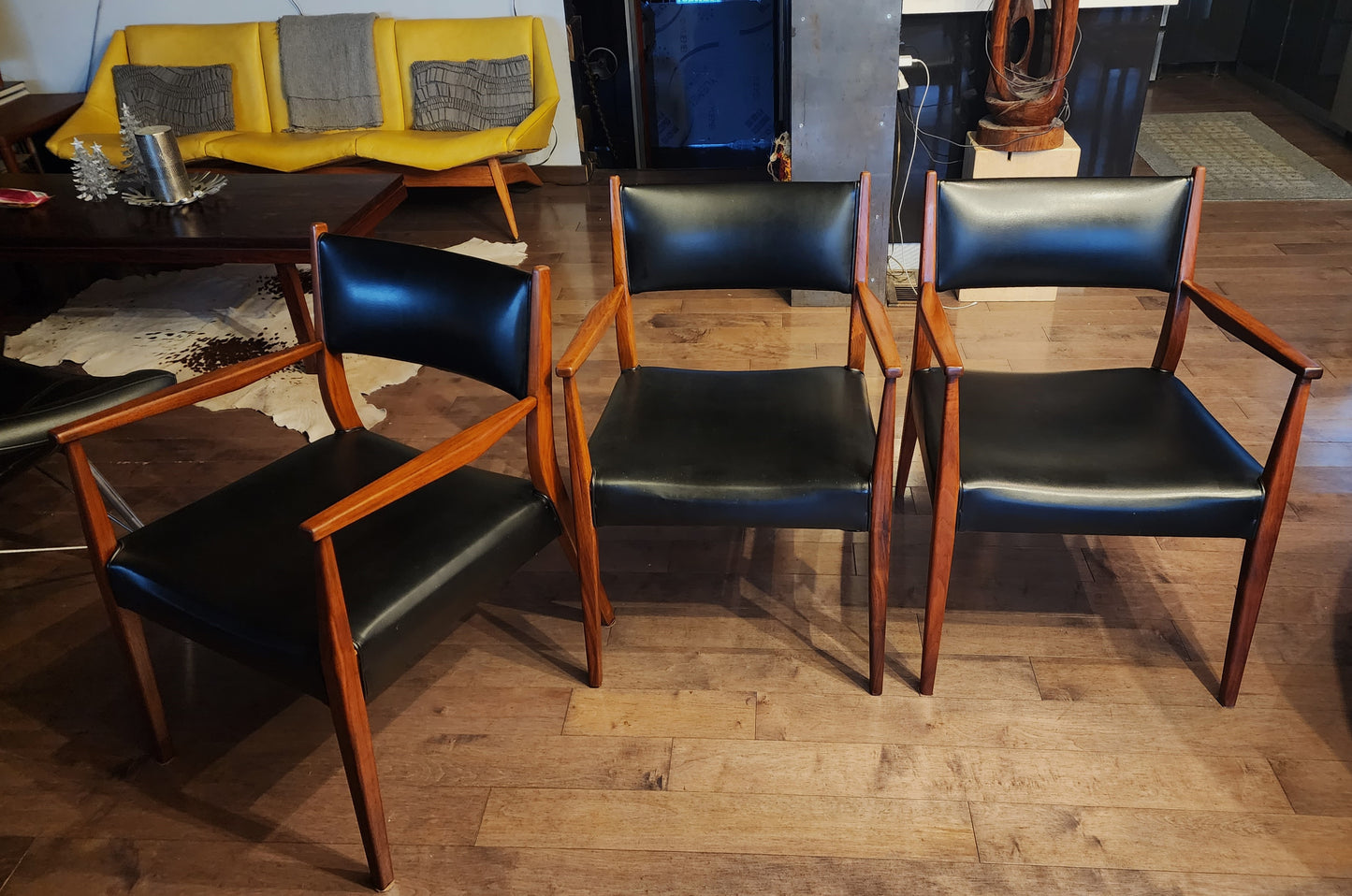 RESTORED Mid Century Modern Walnut Arm Chairs (3 available)