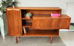 Sculptural Mid Century Modern Walnut Bar Cabinet 69