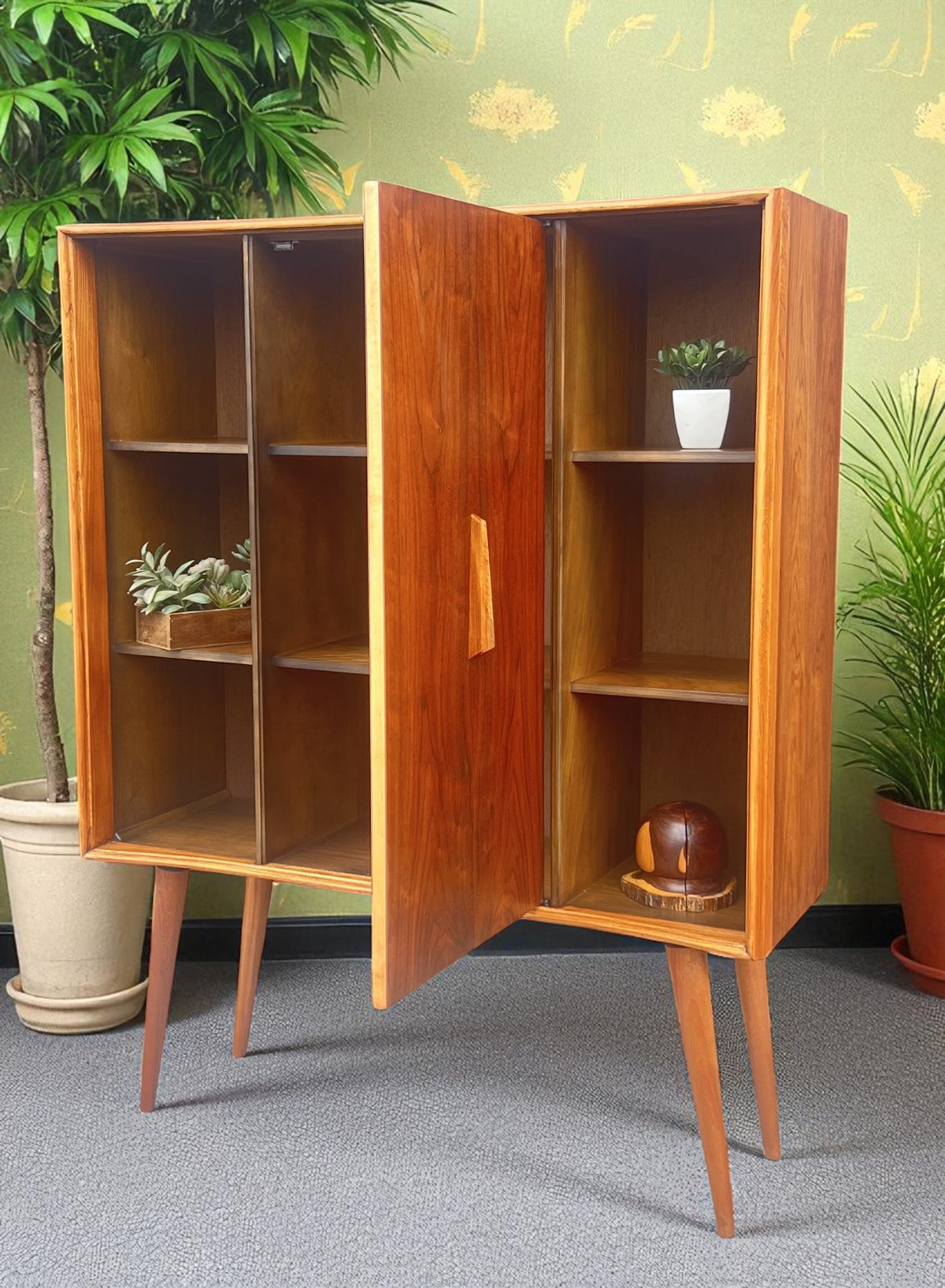 REFINISHED Mid Century Modern Walnut Bookcase by Deilcraft 39