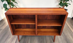REFINISHED Mid Century Modern Walnut Display Bookcase Narrow 49