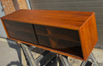 REFINISHED Mid Century Modern Walnut Wall Mounted Floating Cabinet 60