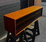 REFINISHED Mid Century Modern Walnut Wall Mounted Floating Cabinet 60