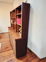 REFINISHED Mid Century Modern Walnut Cabinet w Shelving 79