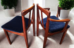 4 REFINISHED REUPHOLSTERED MCM Walnut Chairs by Honderich 1