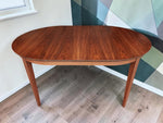 REFINISHED Mid Century Modern Walnut Dining Table Oval w 3 Leaves 60