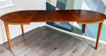 REFINISHED Mid Century Modern Walnut Dining Table Oval w 3 Leaves 60