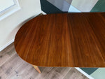 REFINISHED Mid Century Modern Walnut Dining Table Oval w 3 Leaves 60