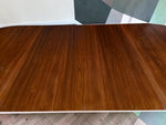REFINISHED Mid Century Modern Walnut Dining Table Oval w 3 Leaves 60