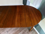 REFINISHED Mid Century Modern Walnut Dining Table Oval w 3 Leaves 60