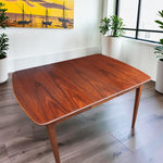 REFINISHED Mid Century Modern Walnut Dining Table w 3 Leaves 38