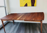 REFINISHED Mid Century Modern Walnut Dining Table w 1 Leaf 54