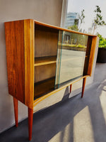 REFINISHED Mid Century Modern Walnut & Ash Bookcase 4 ft 7