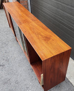 REFINISHED Mid Century Modern Walnut Display/ Bookcase/ Media TV Console 71