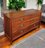 REFINISHED Mid Century Modern Walnut Dresser 6 Drawers by Gibbard 58