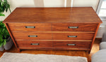 REFINISHED Mid Century Modern Walnut Dresser 6 Drawers by Gibbard 58