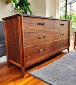 REFINISHED Mid Century Modern Walnut Dresser 6 Drawers by Gibbard 58