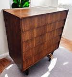 REFINISHED Mid Century Modern Walnut Tallboy 2