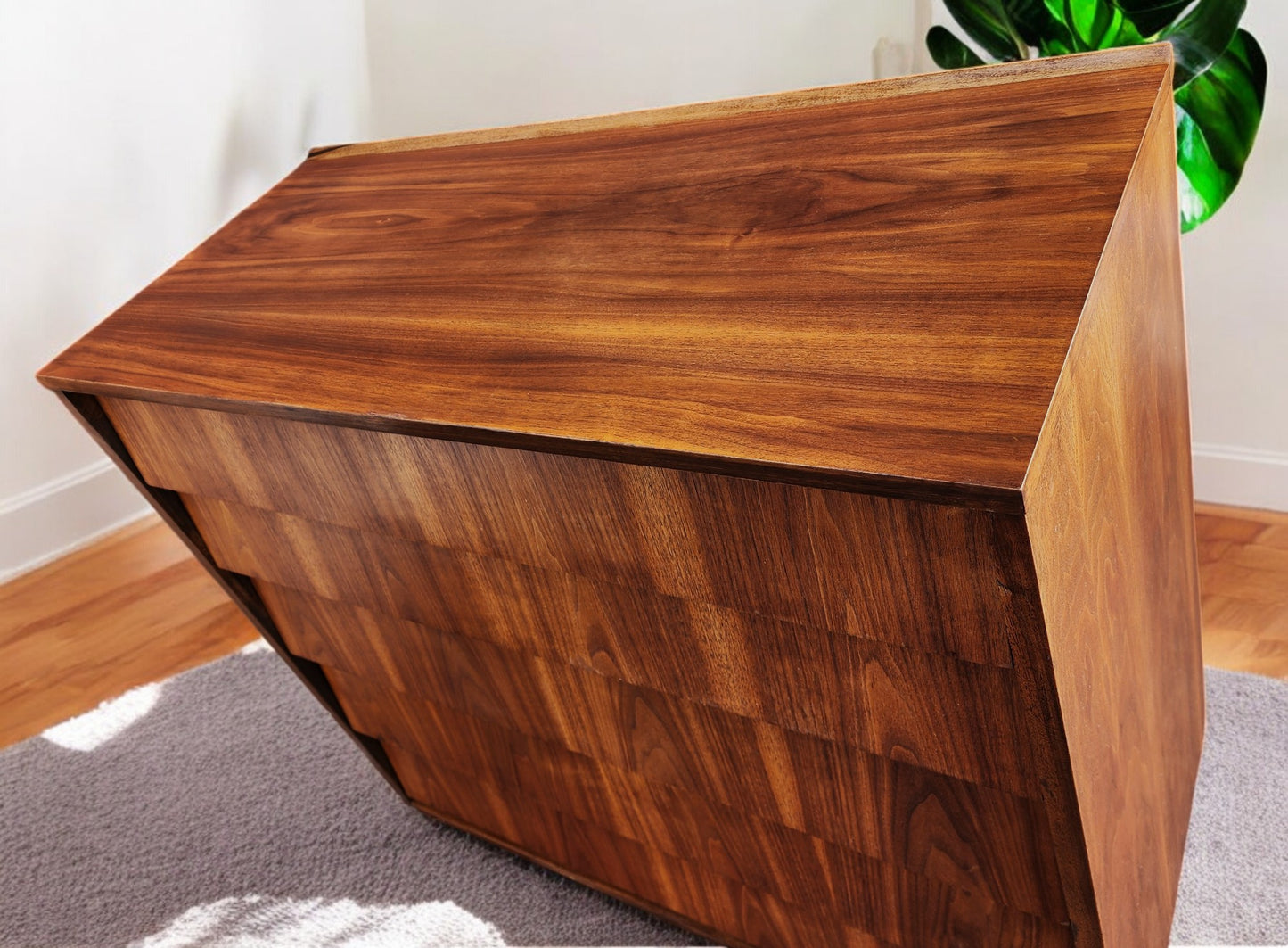 REFINISHED Mid Century Modern Walnut Tallboy