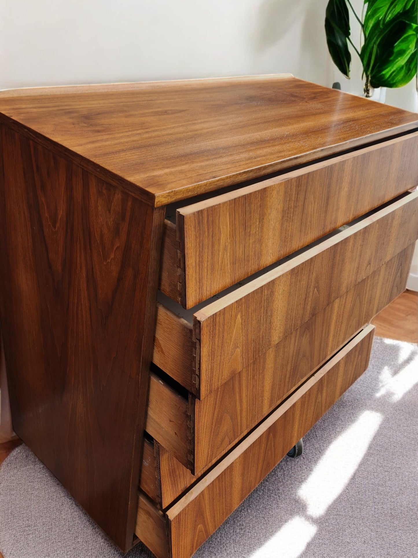 REFINISHED Mid Century Modern Walnut Tallboy