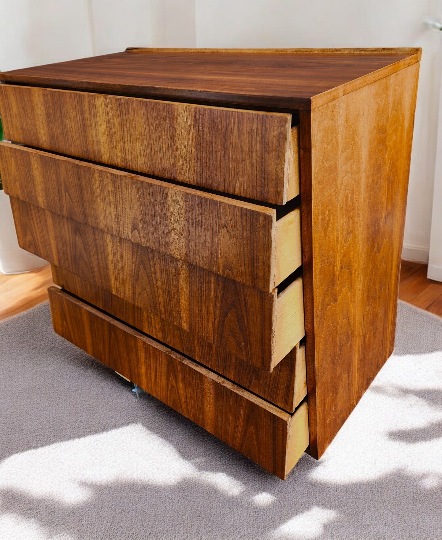 REFINISHED Mid Century Modern Walnut Tallboy