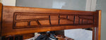REFINISHED Mid Century Modern Brutalist Solid Walnut Mirror Large 5