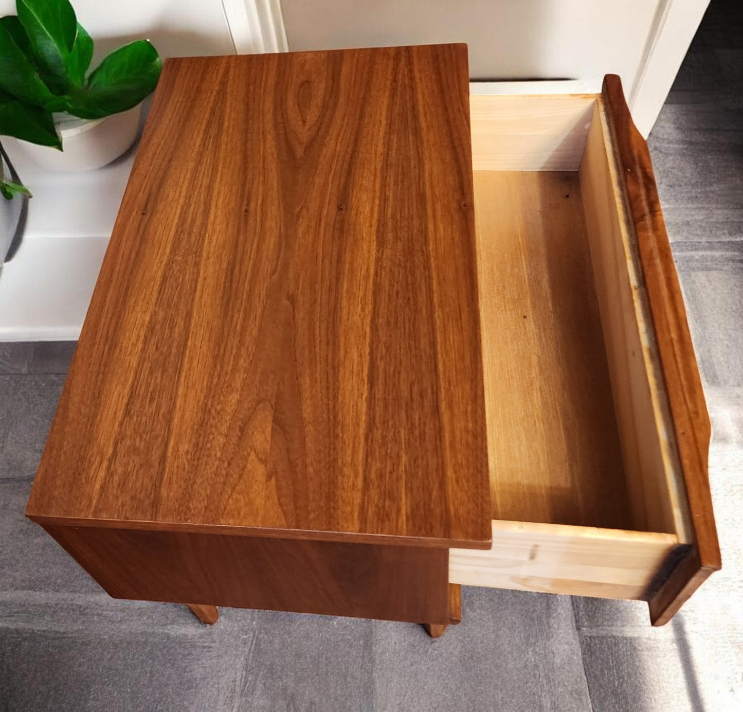 REFINISHED Mid Century Modern Walnut Nightstand