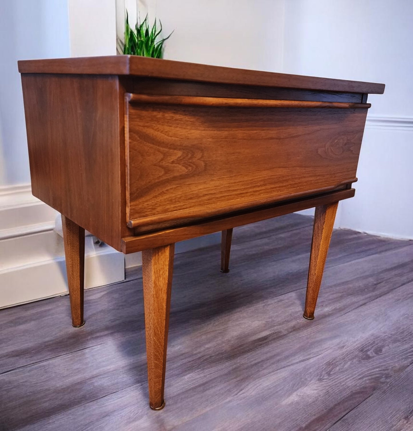 REFINISHED Mid Century Modern Walnut Nightstand