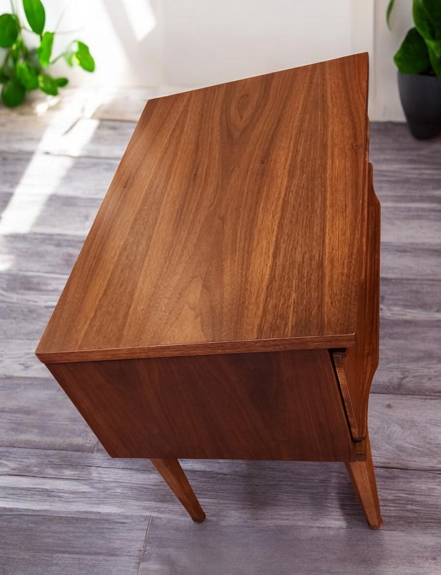REFINISHED Mid Century Modern Walnut Nightstand