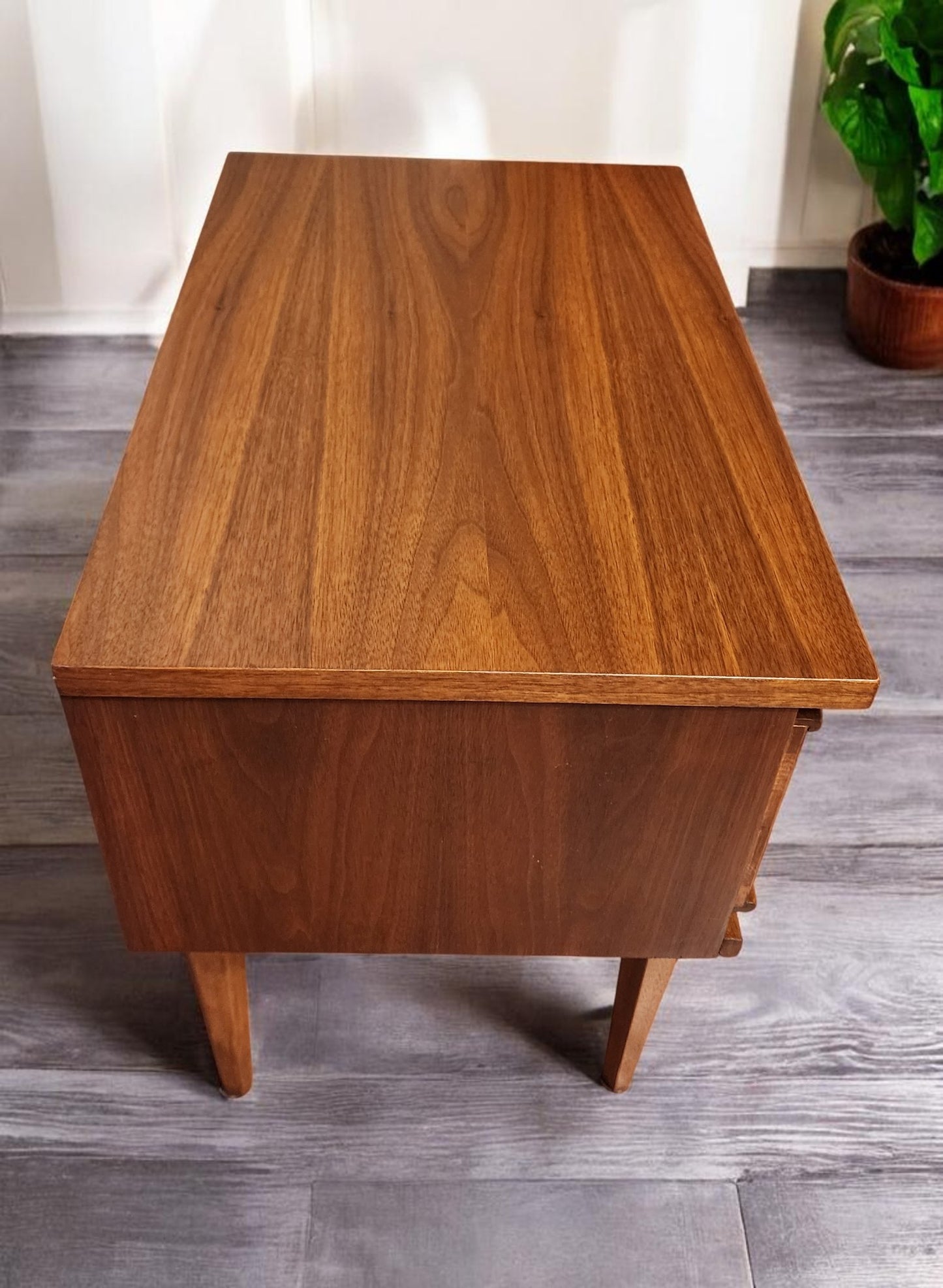 REFINISHED Mid Century Modern Walnut Nightstand