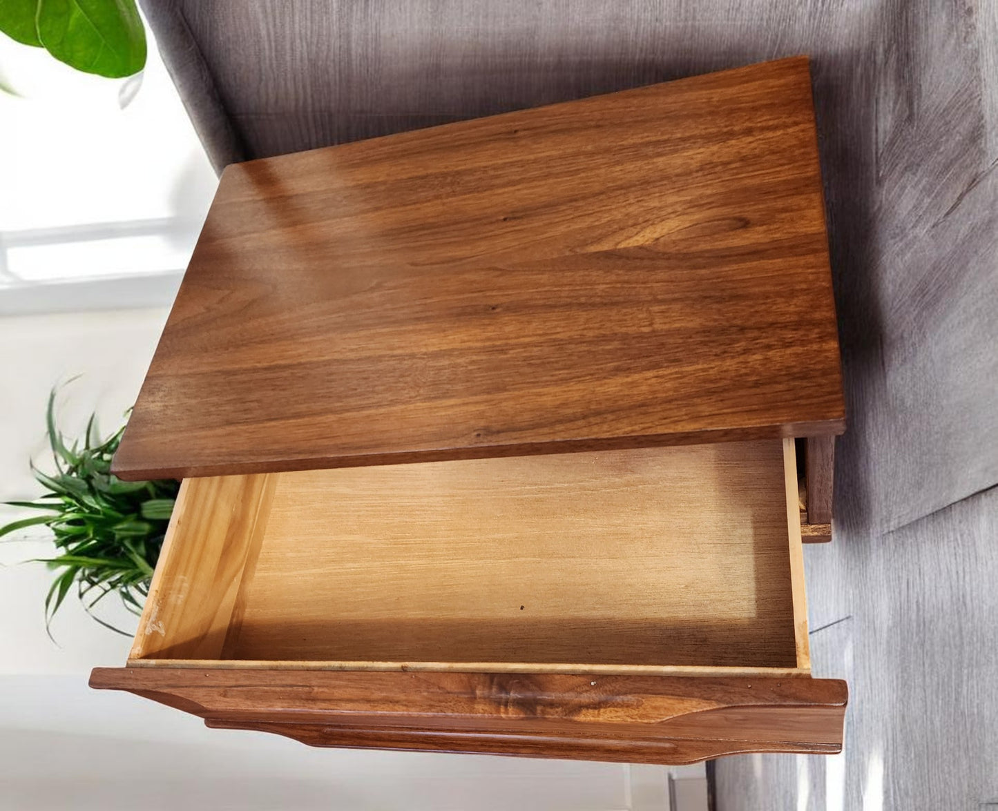 REFINISHED Mid Century Modern Walnut Nightstand