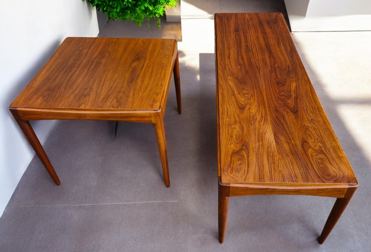 REFINISHED Mid Century Modern Walnut Coffee & End Tables