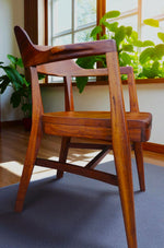REFINISHED Mid Century Modern Jasper Walnut Sculptural Armchair 3
