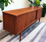 REFINISHED Mid Century Modern Walnut Sideboard Buffet 6 ft 4