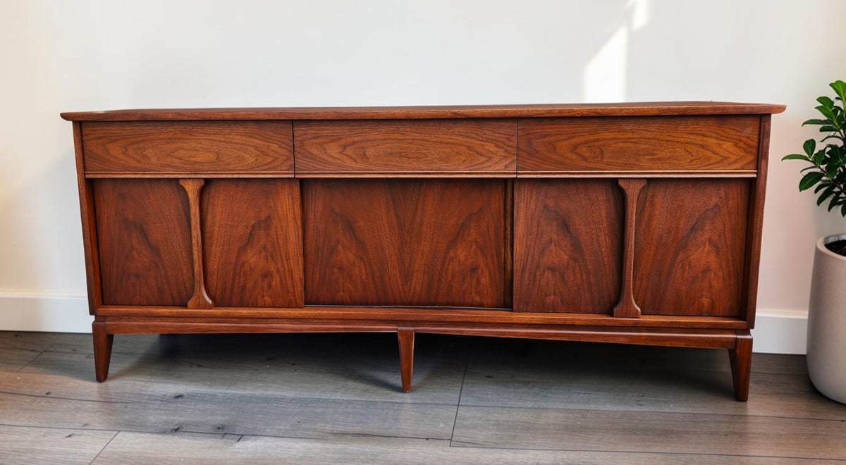 REFINISHED Mid Century Modern Walnut Sideboard 74