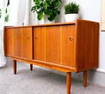 On Hold***REFINISHED Mid Century Teak Sideboard Buffet TV Media Console by R.Huber 60