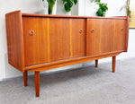 On Hold***REFINISHED Mid Century Teak Sideboard Buffet TV Media Console by R.Huber 60