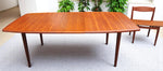 REFINISHED MCM Boat Shaped Teak Table Self storing w 2 Leaves by G. Bahus 63