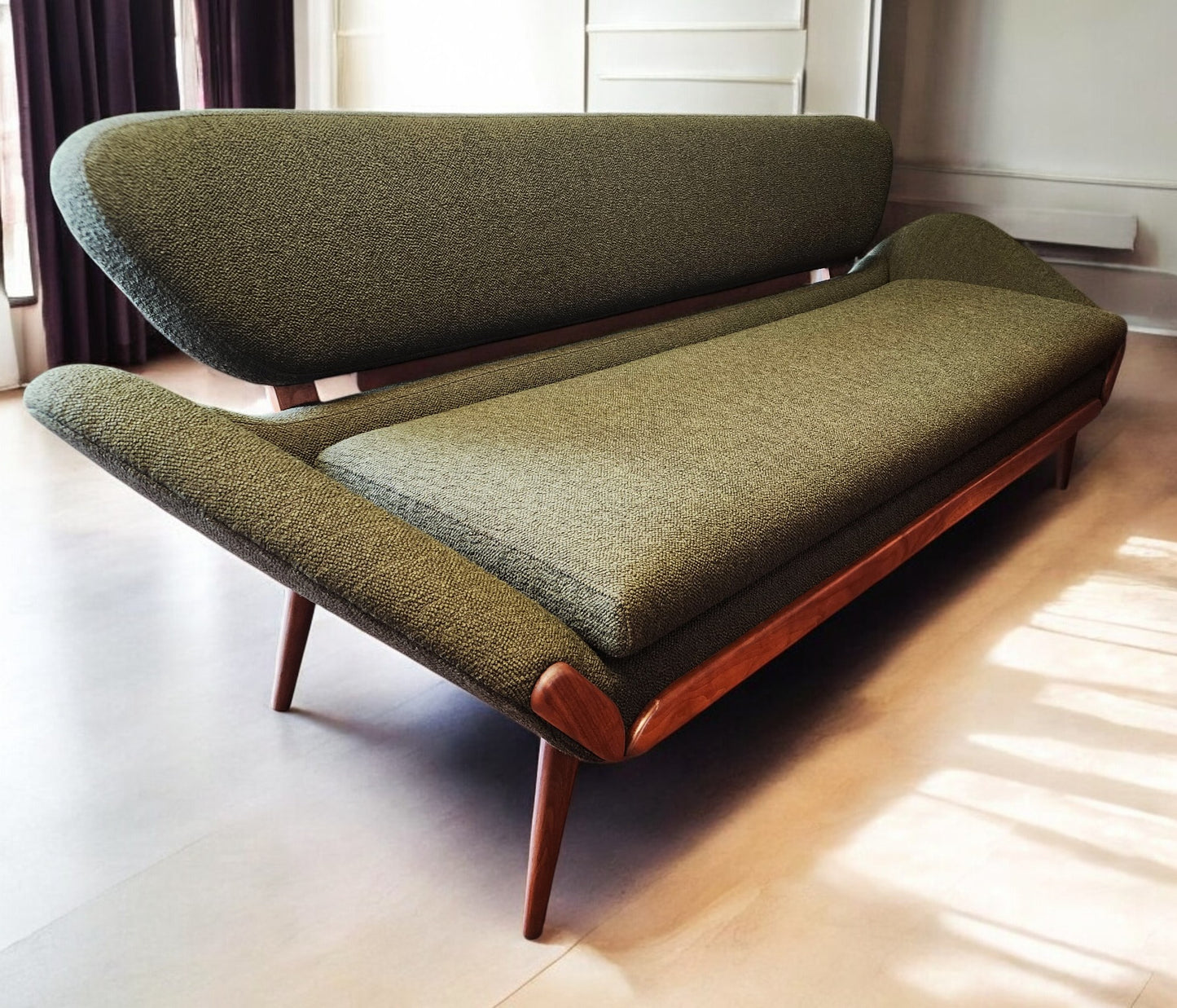 REFINISHED REUPHOLSTERED Mid Century Modern Luigi Tiengo Sofa for Cimon