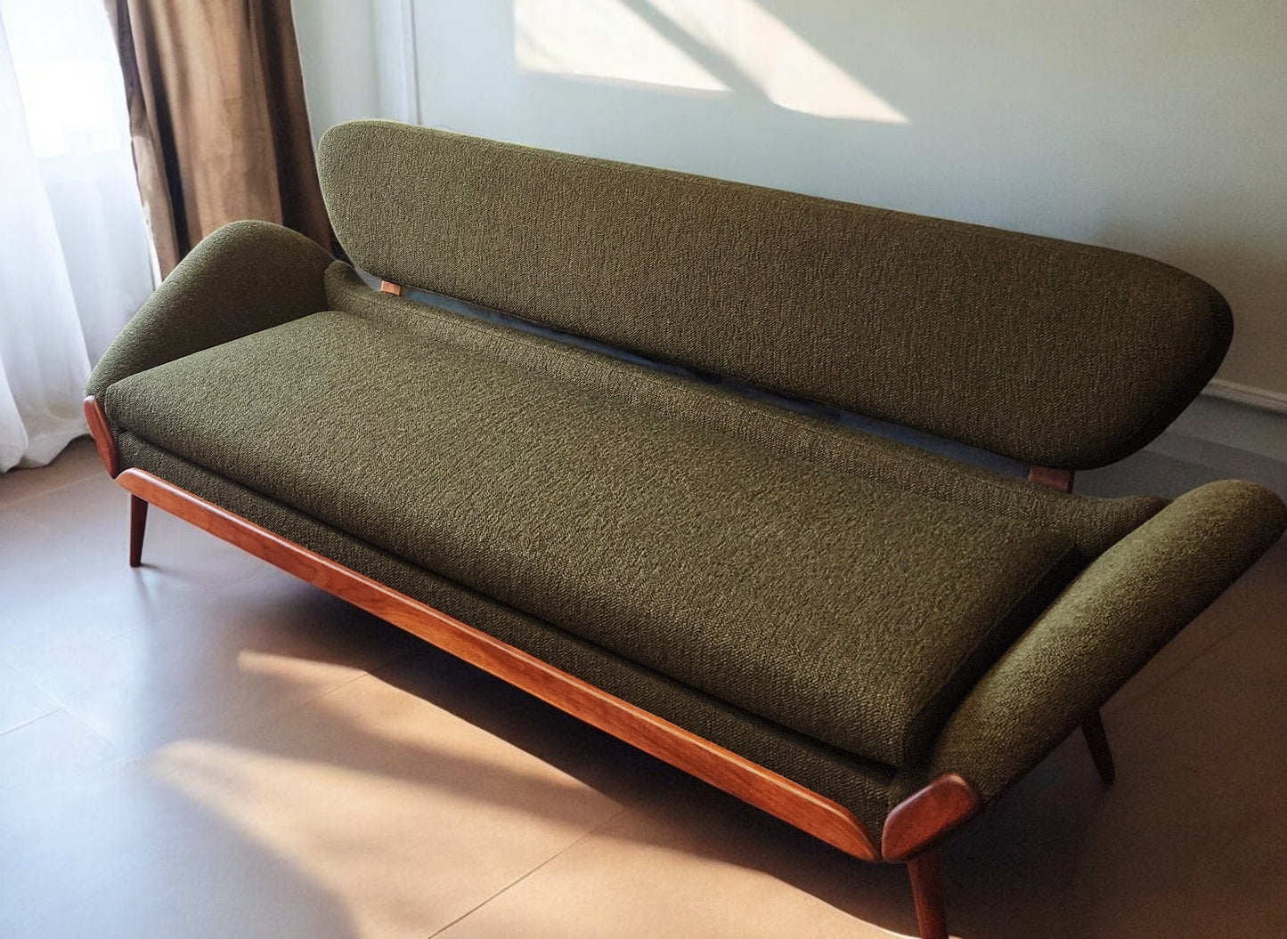 REFINISHED REUPHOLSTERED Mid Century Modern Luigi Tiengo Sofa for Cimon
