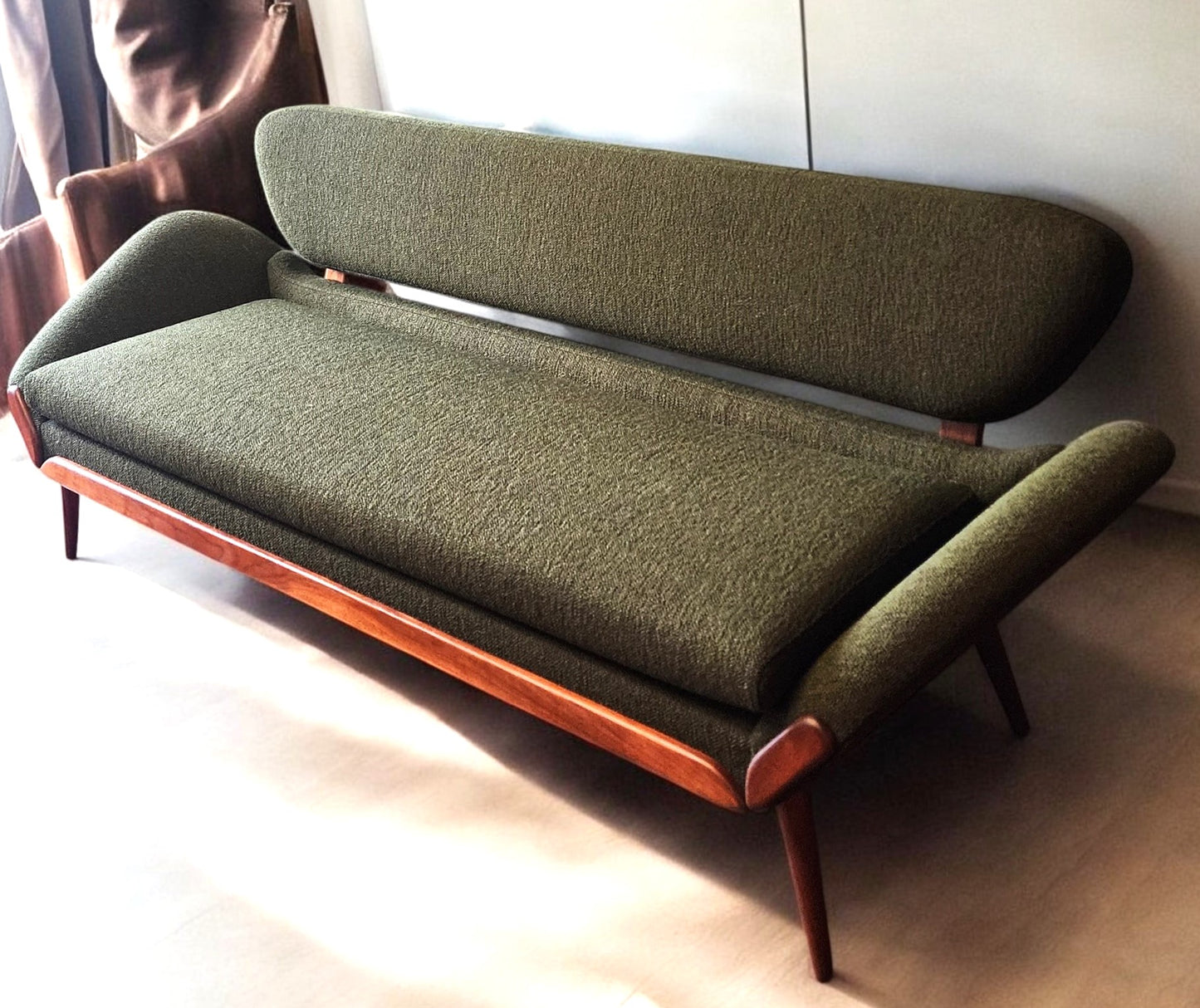 REFINISHED REUPHOLSTERED Mid Century Modern Luigi Tiengo Sofa for Cimon