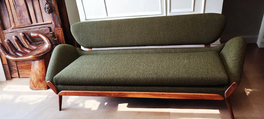 REFINISHED REUPHOLSTERED Mid Century Modern Luigi Tiengo Sofa for Cimon