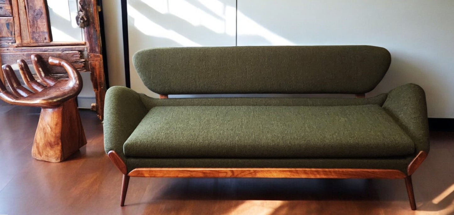 REFINISHED REUPHOLSTERED Mid Century Modern Luigi Tiengo Sofa for Cimon