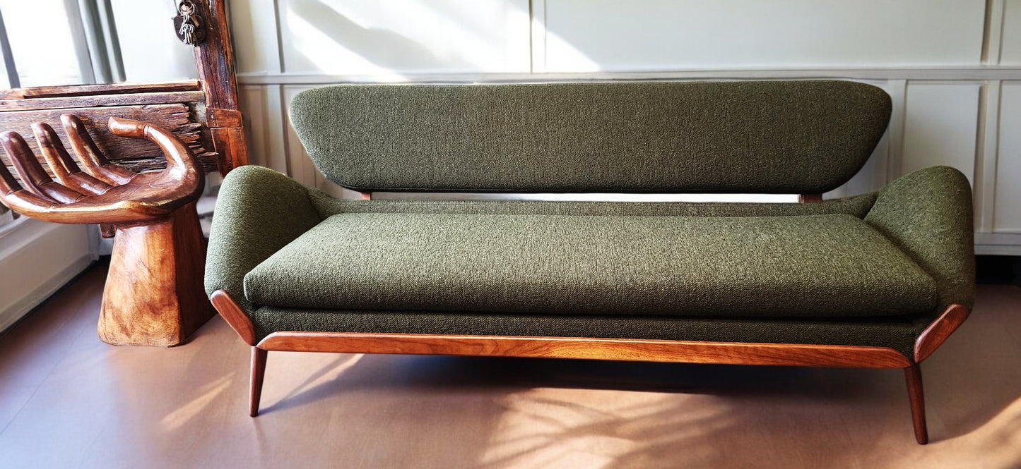 REFINISHED REUPHOLSTERED Mid Century Modern Luigi Tiengo Sofa for Cimon