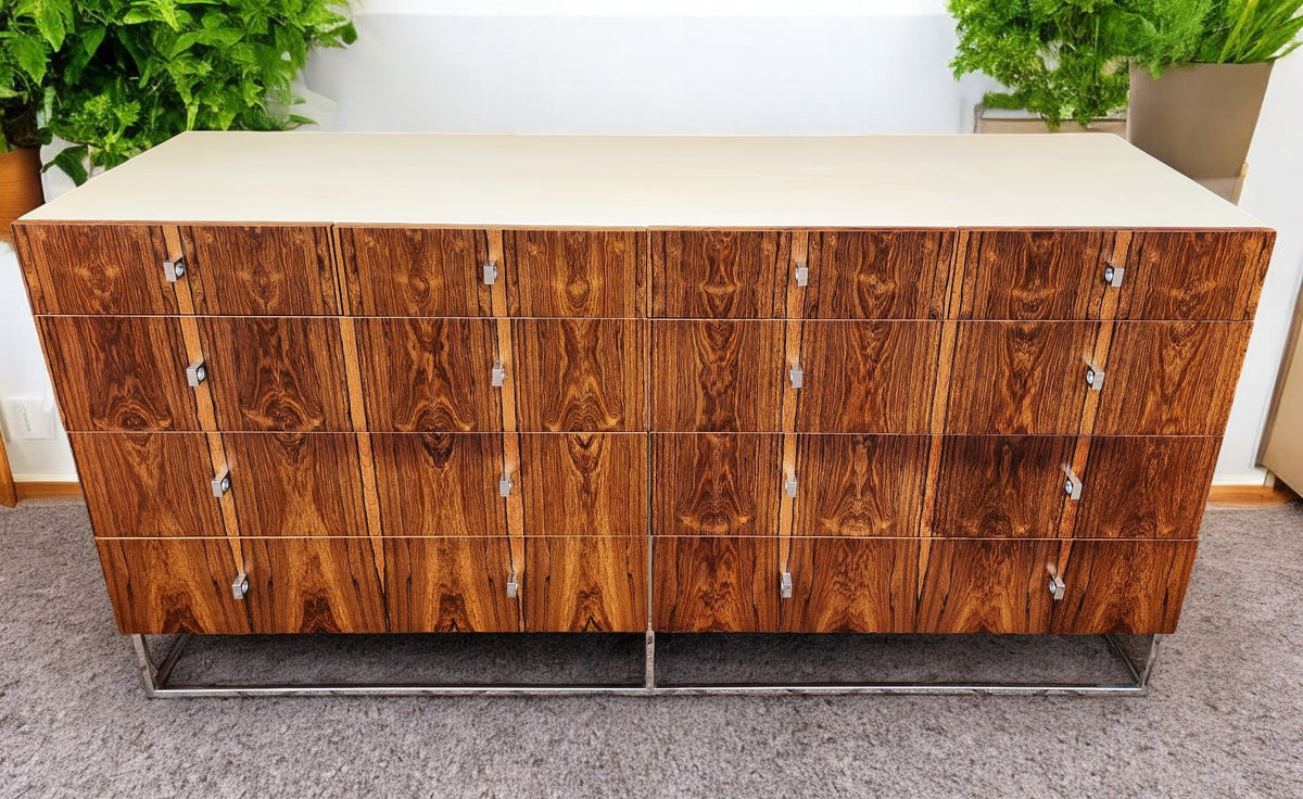 RESTORED Mid Century Modern Rosewood Dresser & Armoire by Roger Rougier