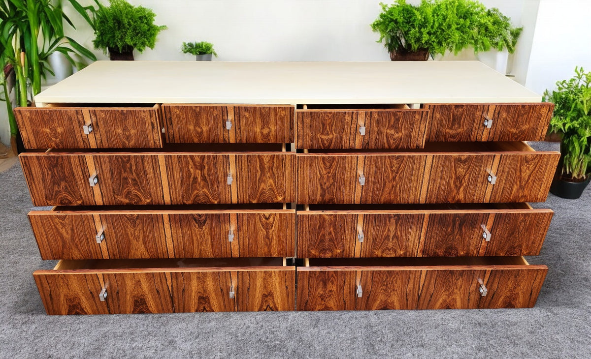 RESTORED Mid Century Modern Rosewood Dresser & Armoire by Roger Rougier