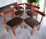 REFINISHED Danish MCM Roundette Teak Extension Table & 6 Chairs (4-legged) by Hans Olsen 3