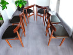 REFINISHED Danish MCM Roundette Teak Extension Table & 6 Chairs (4-legged) by Hans Olsen 12