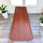REFINISHED  Mid Century Modern Teak Coffee Table with Slatted Shelf 5 ft 5