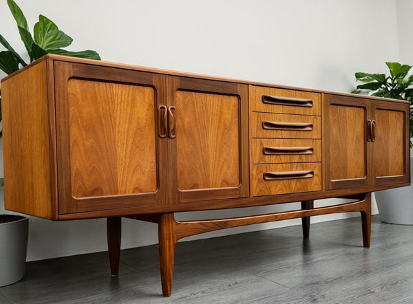 REFINISHED MCM Teak Credenza by Ib Kofod-Larsen for G-Plan, 84"