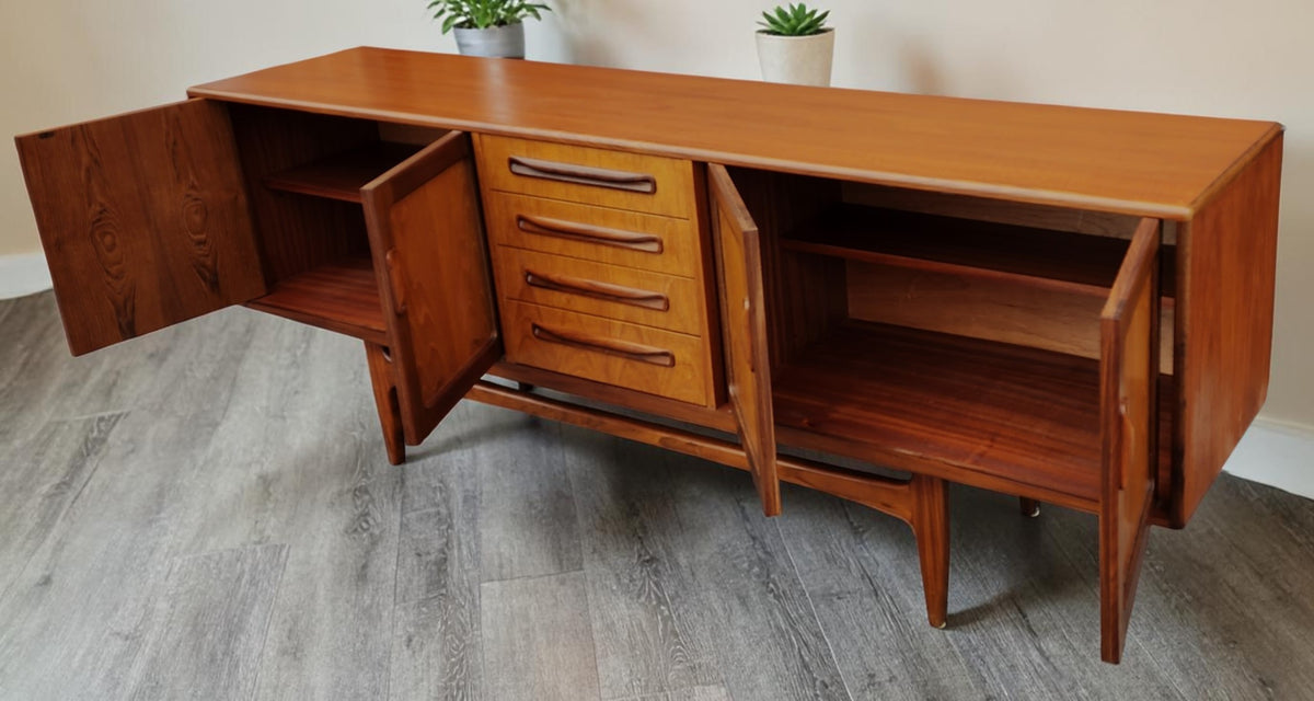 REFINISHED MCM Teak Credenza by Ib Kofod-Larsen for G-Plan, 84
